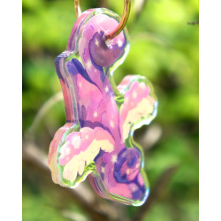 chat ailé - porte-clef arc-en-ciel